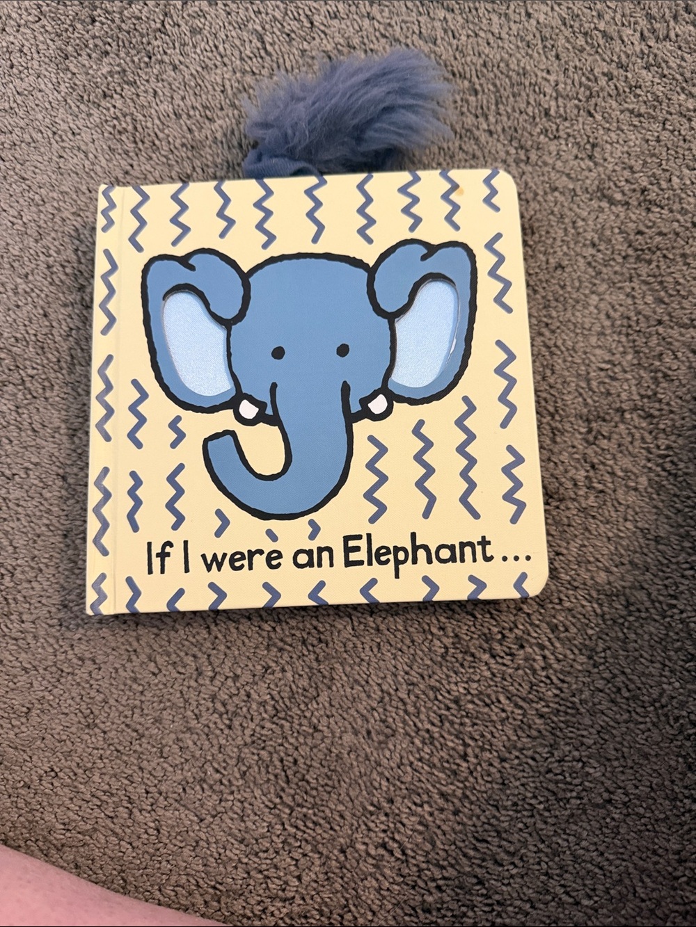 Jellycat Blue Elephant Wall Plaque with Pom Pom
